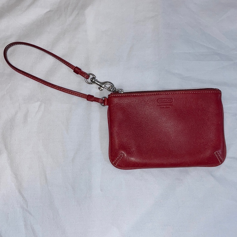 Leather Coach Wristlet